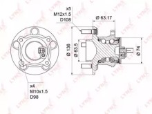 Ступица задняя Lynx для Ford Focus II / C-Max / ABS / / С ДАТЧИКОМ