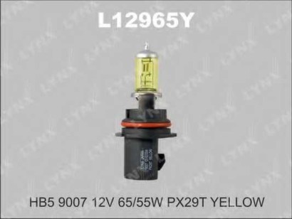 Лампа Lynx для .ЛАМПА ГАЛОГЕННАЯ (HB5) (9007) 12V 65 / 55W PX29T Yellow)