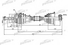 Полуось передняя левая Patron для Renault Megane (1999-2002) c ABS / МКПП / 1.4 / 1.6 / 16V Полуось передняя левая Patron для Renault Megane (1999-2002) c ABS / МКПП / 1.4 / 1.6 / 16V