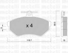 Колодки тормозные передние комплект Metelli для Seat Ibiza / VW Golf III / Polo Колодки тормозные передние комплект Metelli для Seat Ibiza / VW Golf III / Polo