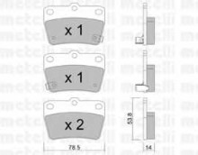 Колодки тормозные задние дисковые комплект Metelli для Toyota RAV 4 00> / Chery Tiggo (T11) 05>