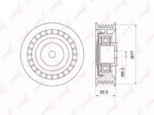 Ролик-натяжитель ручейкового ремня Lynx VW T4 2.0 / 2.4 / 2.5 91>> 18X81X22.5mm