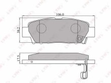 Колодки тормозные задние дисковые комплект Lynx для Toyota Cresta / Mark 2(X9#) / Crown / Avalon Колодки тормозные задние дисковые комплект Lynx для Toyota Cresta / Mark 2(X9#) / Crown / Avalon