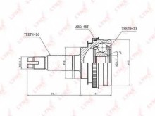 ШРУС наружный передний Lynx для Toyota Carina E (1992-1997) 23x56x26 / С КОЛЬЦОМ ABS 48