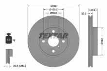 Диск тормозной передний вентилируемый Textar для Toyota Yaris (2005>)