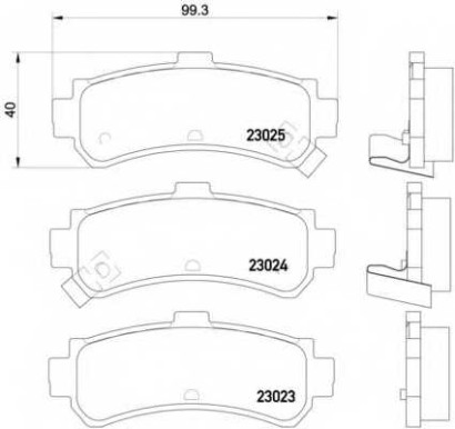 Колодки тормозные задние дисковые комплект Textar для Nissan Almera N15 95> 1.4GX,LX / 1.4 / 1.6SLX / 1.6 / 2.0D / 1.4S,GX,LX / 1.6SR,SLX.