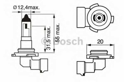 Лампа BOSCH H10 12V-42W PY20d