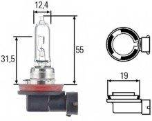Лампа Hella H9 12V-65W PGJ19-5 V=12, W=65, H9, белый PGJ19-5