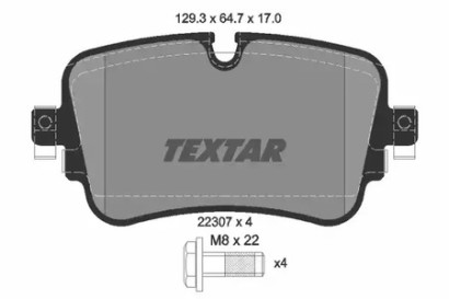Колодки тормозные задние дисковые комплект Textar для Audi Q7 [4M] (2015>) Q8