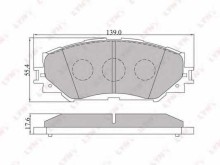 Колодки тормозные передние комплект Lynx для Toyota RAV4 2005> / Corolla 2006> 139.2x55.5x17.5