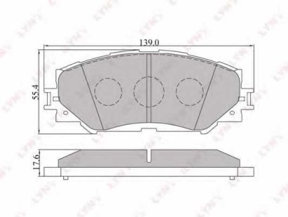 Колодки тормозные передние комплект Lynx для Toyota RAV4 2005> / Corolla 2006> 139.2x55.5x17.5