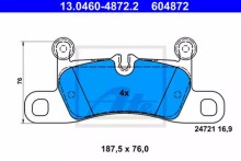 Колодки тормозные задние дисковые комплект ATE для Porsche Cayenne (2003>)TOUAREG (2010>) 187,4x76x17ММ