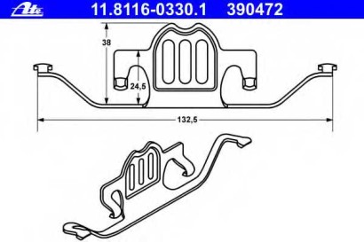 Пружина заднего суппорта ATE для BMW 5-СЕРИЯ E60 / E61 (2003>) / X5 E70 (2007>)