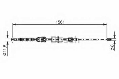 Трос стояночного тормоза BOSCH для Touran (2003-2010)