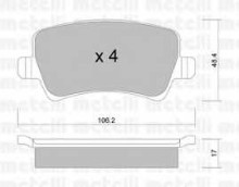Колодки тормозные задние дисковые комплект Metelli для Ford Galaxy (2006>) / Volvo S80 (2006>)