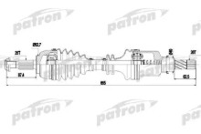 Полуось передняя левая Patron для Scenic (2003-2009) Полуось передняя левая Patron для Scenic (2003-2009)