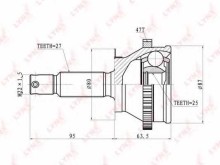 ШРУС наружный передний Lynx для Hyundai Sonata V (NEW EF) (2001>) 25x60x27 2.0i МКПП / АКПП c ABS