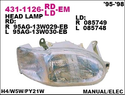 Фара правая Depo для Ford Escort / Orion (1995-1998)