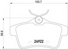 Колодки тормозные задние дисковые комплект Mintex для Citroen C4 / DS4 Peugeot 3008