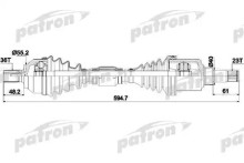 Полуось передняя левая Patron для Ford Focus II / C-Max (2003-2011) 1.8