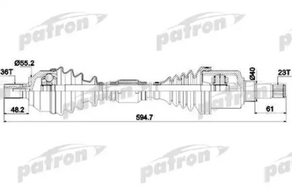 Полуось передняя левая Patron для Ford Focus II / C-Max (2003-2011) 1.8