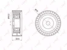 Ролик-натяжитель ручейкового ремня Lynx для BMW 3-E46 / 5-E39 / 7-E38 / Z3 70x24.5mm / также для M42 / M43 / M52 / M50 2.0-2.5 Ролик-натяжитель ручейкового ремня Lynx для BMW 3-E46 / 5-E39 / 7-E38 / Z3 70x24.5mm / также для M42 / M43 / M52 / M50 2.0-2.5