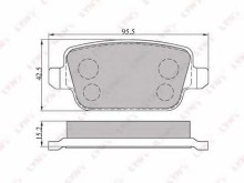 Колодки тормозные задние дисковые комплект Lynx для Ford Galaxy / Mondeo IV / S-MAX02006> Focus RS / без электронного стояночного тормоза