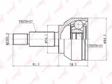 ШРУС наружный передний Lynx для Ford Europa Mondeo III (2000-2007) 27x23x56 ШРУС наружный передний Lynx для Ford Europa Mondeo III (2000-2007) 27x23x56