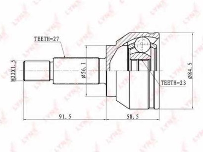 ШРУС наружный передний Lynx для Ford Europa Mondeo III (2000-2007) 27x23x56