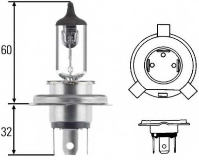 Лампа Hella H4 24V-75 / 70W