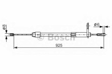 Трос стояночного тормоза левый BOSCH для Mercedes Benz W203 (2000-2006) Трос стояночного тормоза левый BOSCH для Mercedes Benz W203 (2000-2006)