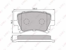 Колодки тормозные задние дисковые комплект Lynx для Audi A4 (8E2, B6) 1.8 T