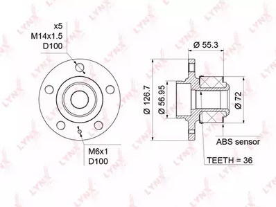 Ступица передняя Lynx для VW Polo / Audi A2 [8Z0] (2000-2005)