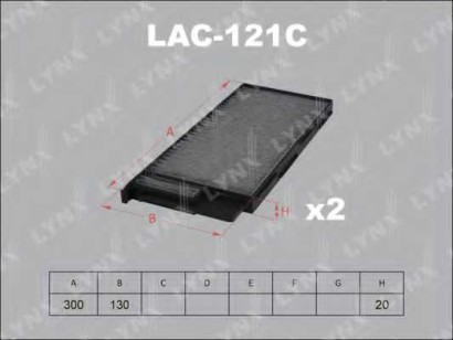 Фильтр салона Lynx для Land Cruiser (100) (1998-2007) УГОЛЬНЫЙ