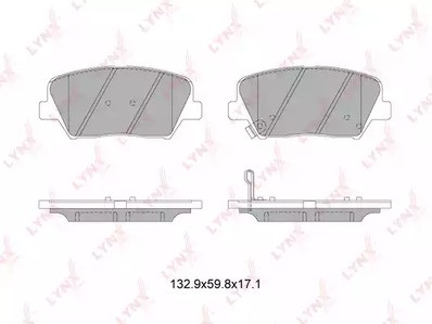 Колодки тормозные передние комплект Lynx для Hyundai I30 (2012>),ELANTRA (2011-2016)