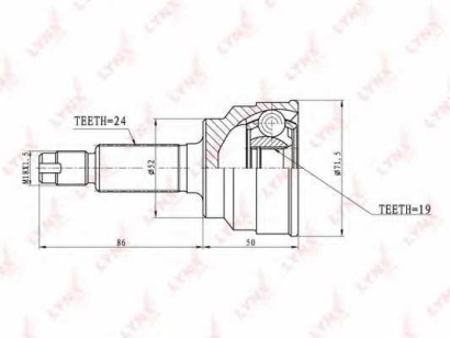 ШРУС наружный передний Lynx для Mazda 121 88-91 24x19x52