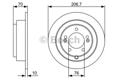 Диск тормозной задний BOSCH для Kia Opirus (2003-2010) Amanti (2003-2006)