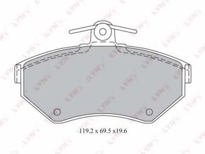 Колодки тормозные передние комплект Lynx для Audi A4 B5 / Passat B5 высота проушины 8.7mm