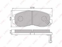 Колодки тормозные передние комплект Lynx для Mitsubishi Colt / Galant / Lancer 128x52x16 / 17