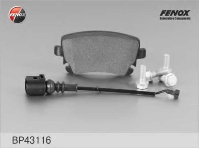 Колодки тормозные задние дисковые комплект FENOX VW Transporter V / Multivan с датчиком