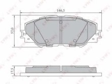 Колодки тормозные передние комплект Lynx для Toyota RAV 4 (2006>) RAV 4 (2013>)