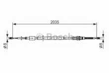 Трос стояночного тормоза BOSCH для Peugeot 307 (2001-2007) L2035 дисковый тормоз