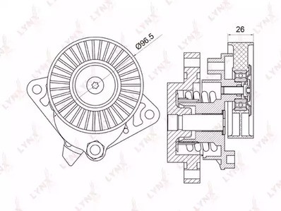 Ролик-натяжитель ручейкового ремня Lynx MB W202 / W210 / W211 / W220 / R170