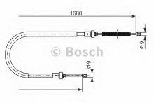 Трос стояночного тормоза BOSCH для Renault Logan (2005>) L1680