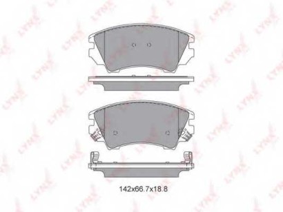 Колодки тормозные передние комплект Lynx для Astra J (2010>) Insignia (2008>) Zafira C (2013>) R17