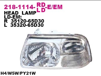 Фара левая Depo для Suzuki Grand Vitara 98> H4 / W5W / PY21W / с эл / корректором