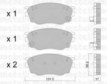 Колодки тормозные передние комплект Metelli для Mazda 6 (GG) (2002-2007) 1.8 Колодки тормозные передние комплект Metelli для Mazda 6 (GG) (2002-2007) 1.8