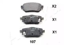 Колодки тормозные задние дисковые комплект Ashika для Nissan Qashqai (J11) (2014>) Колодки тормозные задние дисковые комплект Ashika для Nissan Qashqai (J11) (2014>)