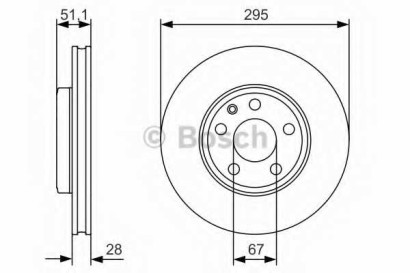 Диск тормозной передний вентилируемый BOSCH для Mercedes Benz A140 / 160 W176 (2012>)