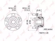 Ступица передняя Lynx для Nissan Qashqai (J10) / X-Trail (T31) / Juke (F15)